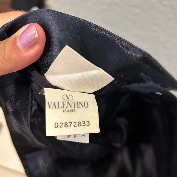 ! Valentino Jeans Silk navy blue pants size 27 - Picture 7 of 10